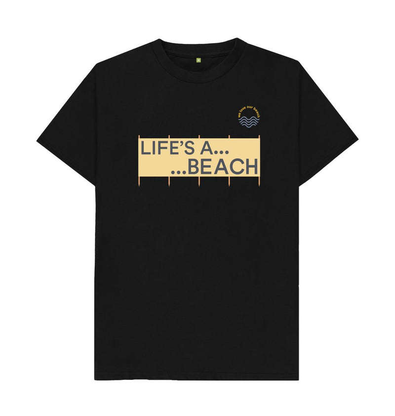Dark Grey Life's a Beach Windbreak Organic Cotton T-shirt