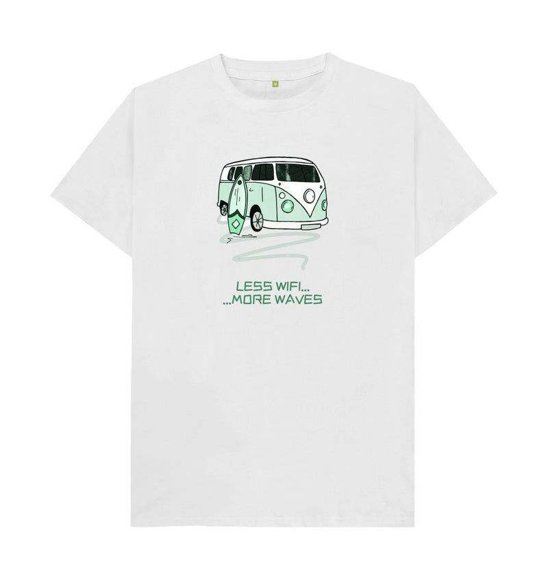 White Mint Green Surf Van Organic Cotton T-shirt