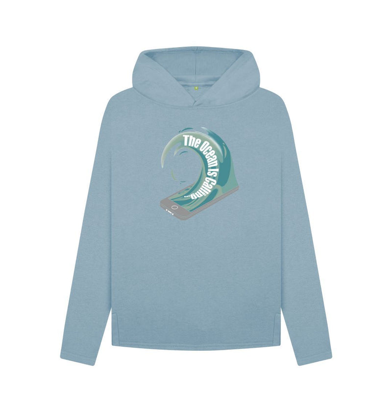 The Ocean is Calling Women's Relaxed Fit Organic Cotton Hoody