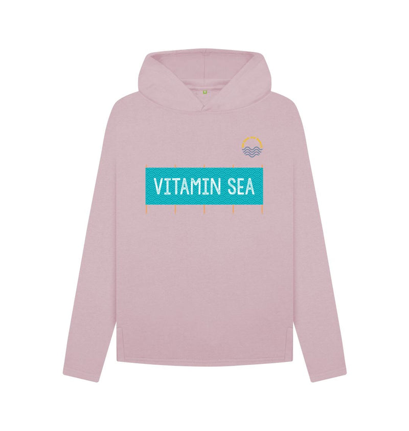 White Vitamin Sea Relaxed Fit Women's Organic Cotton Hoody