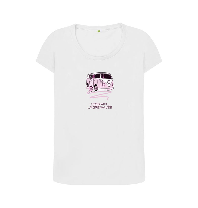 Pastel Pink Surf Van Women's Scoop Neck Organic Cotton T-shirt