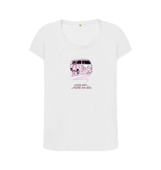 Pastel Pink Surf Van Women's Scoop Neck Organic Cotton T-shirt