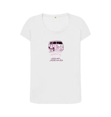 Pastel Pink Surf Van Women's Scoop Neck Organic Cotton T-shirt