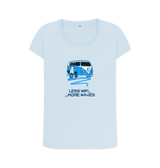 Sky Blue Coral Blue Surf Van Women's Scoop Neck Organic Cotton T-shirt