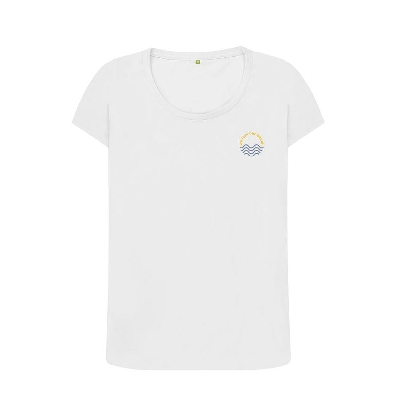 Denim Blue We love our beach Women's Organic Cotton T-shirt