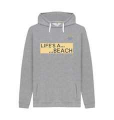 Light Heather Life's a Beach Windbreak Organic Cotton Hoody