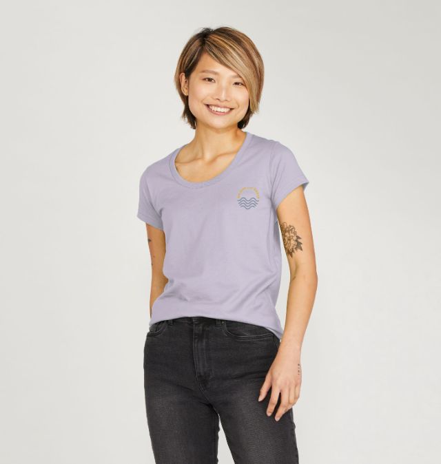 Denim Blue We love our beach Women's Organic Cotton T-shirt