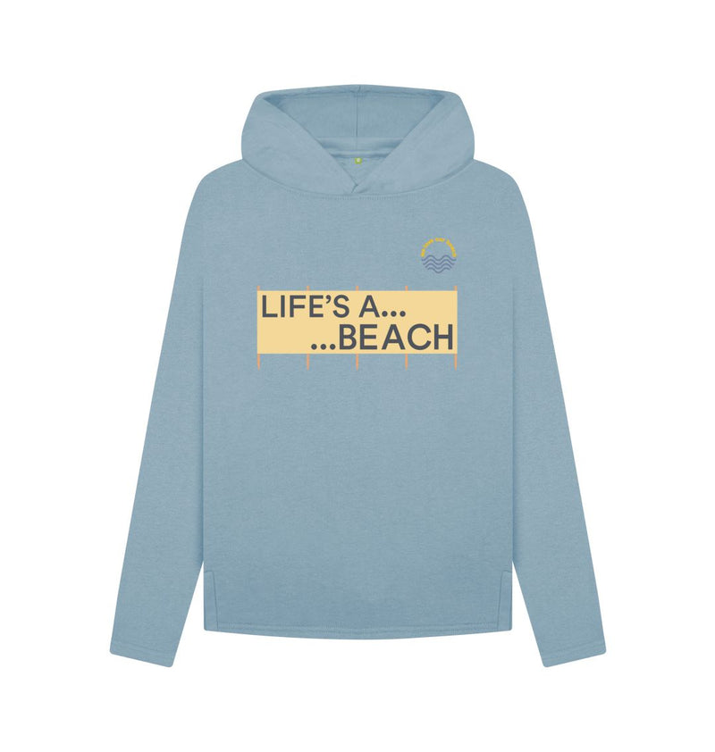 Black Life's a Beach Women's Organic Cotton Relaxed Fit Hoody