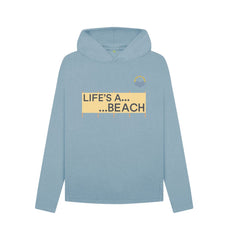 Black Life's a Beach Women's Organic Cotton Relaxed Fit Hoody