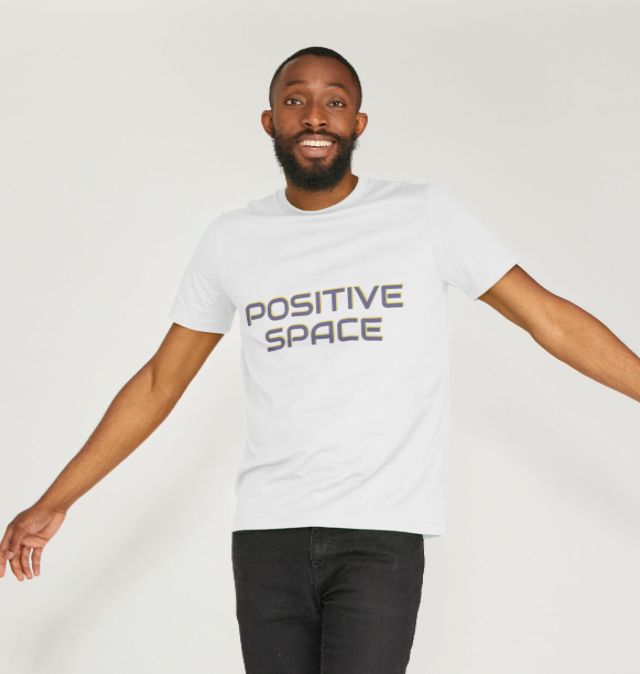 White Positive Space Organic Cotton T-shirt