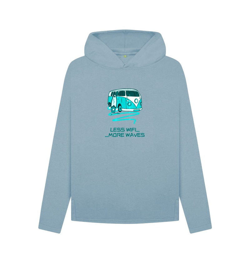 Athletic Grey Coral Turquoise Women's Relaxed Fit Organic Cotton Hoody