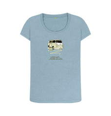 Sky Blue Pastel Green Surf Van Women's Scoop Neck Organic Cotton T-shirt