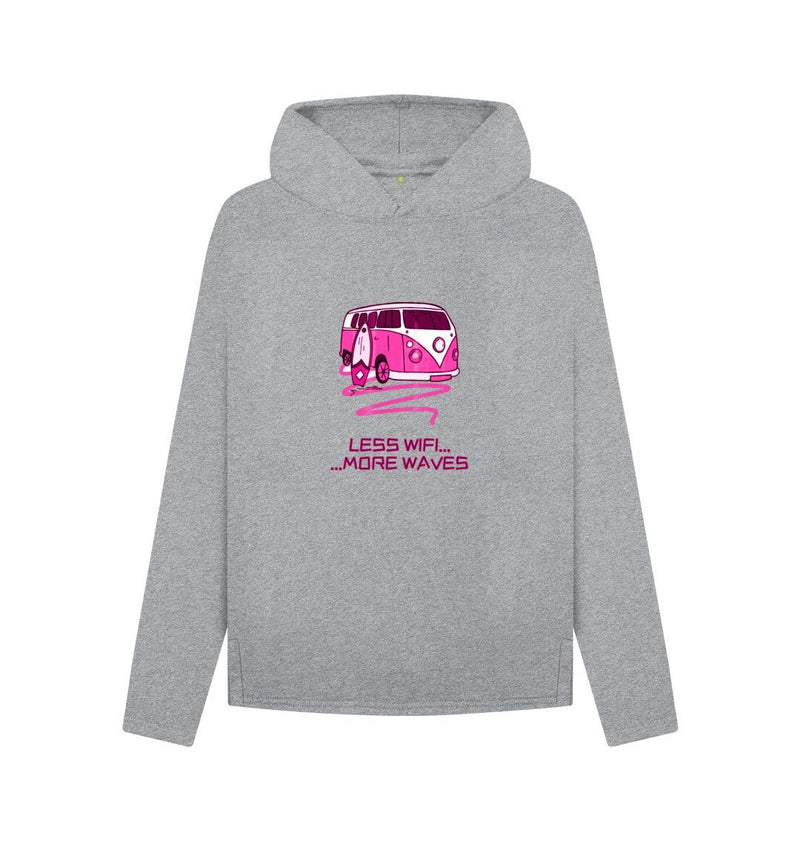 Coral Pink Surf Van Women's Relaxed Fit Organic Cotton Hoody