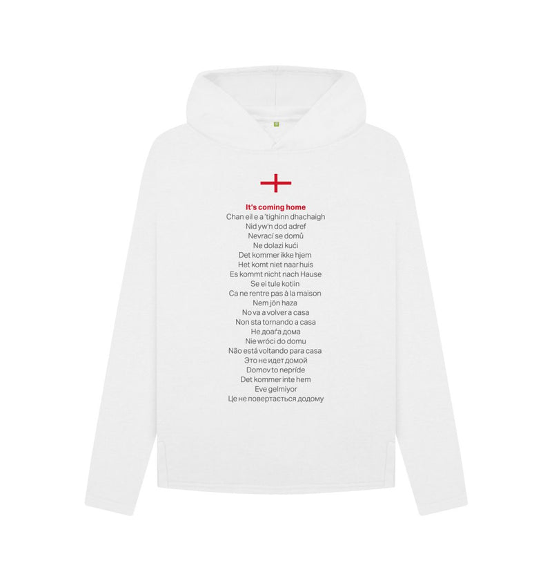 White It's Simply Coming Home Women's Relaxed Fit Organic Cotton Hoody