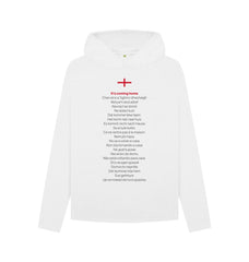 White It's Simply Coming Home Women's Relaxed Fit Organic Cotton Hoody