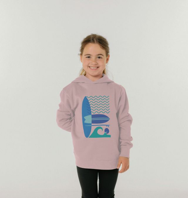 Athletic Grey Sea Surf and Wave Children's Organic Cotton Hoody