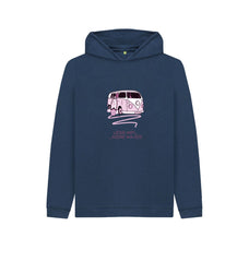 Navy Blue Pastel Pink Surf Van Children's Organic Cotton Hoody