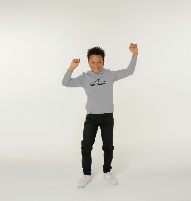 Athletic Grey Surf Simple Children's Organic Cotton Hoody