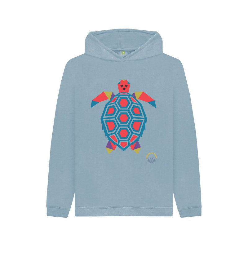 Navy Blue Tantalising Turtle Childen's Organic Cotton Hoody