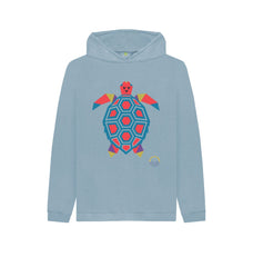 Navy Blue Tantalising Turtle Childen's Organic Cotton Hoody