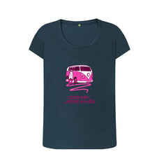 Coral Pink Surf Van Women's Scoop Neck Organic Cotton T-shirt