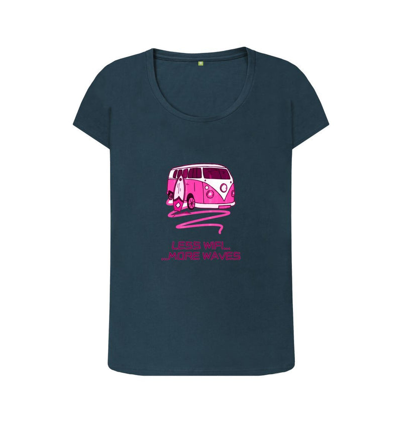 Coral Pink Surf Van Women's Scoop Neck Organic Cotton T-shirt