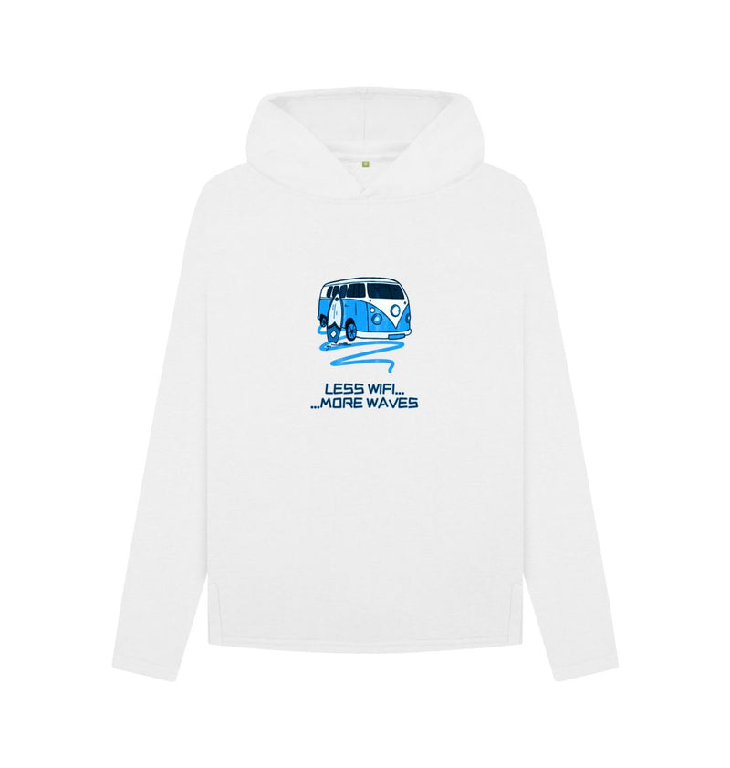 Coral Blue Surf Van Women's Relaxed Fit Organic Cotton Hoody