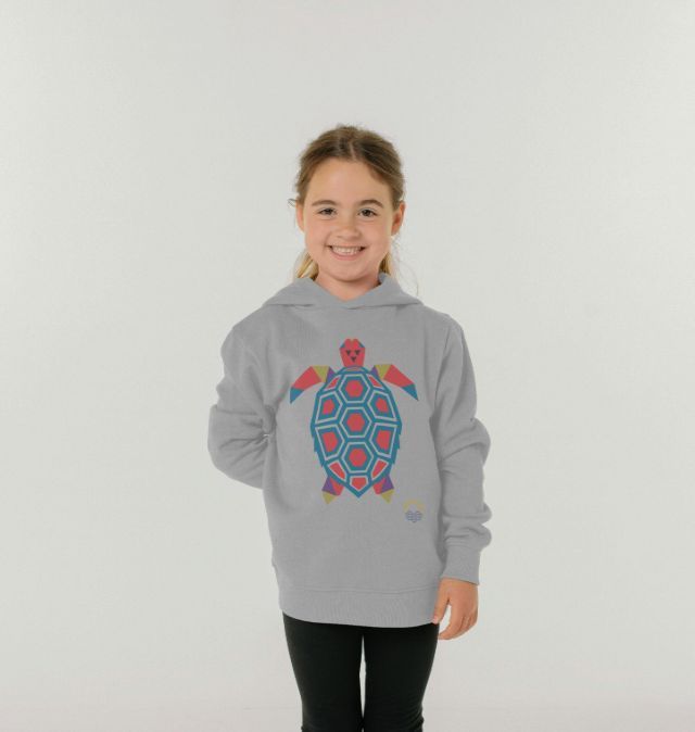 Navy Blue Tantalising Turtle Childen's Organic Cotton Hoody