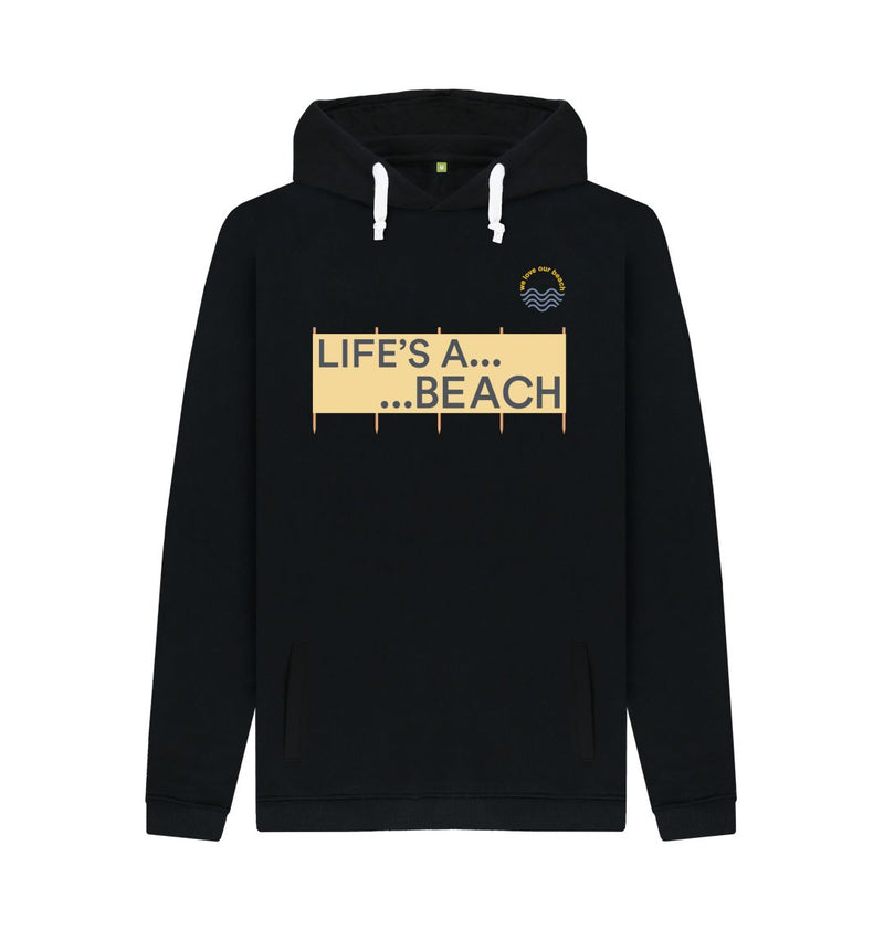 Light Heather Life's a Beach Windbreak Organic Cotton Hoody