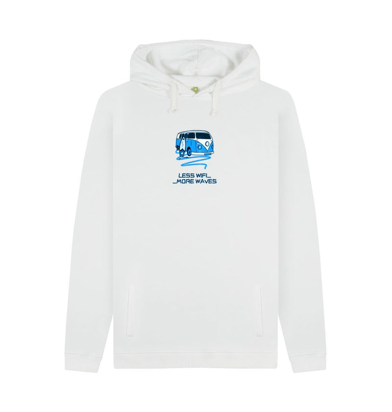 White Coral Blue Surf Van Organic Cotton Hoody