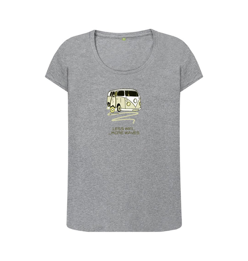 Sky Blue Pastel Green Surf Van Women's Scoop Neck Organic Cotton T-shirt