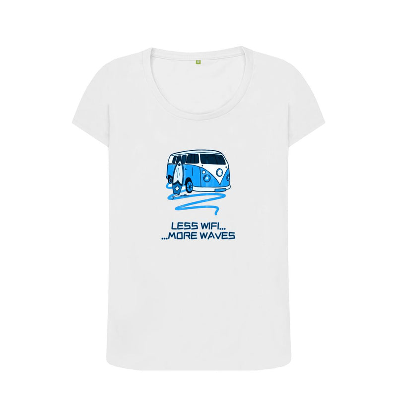 Sky Blue Coral Blue Surf Van Women's Scoop Neck Organic Cotton T-shirt