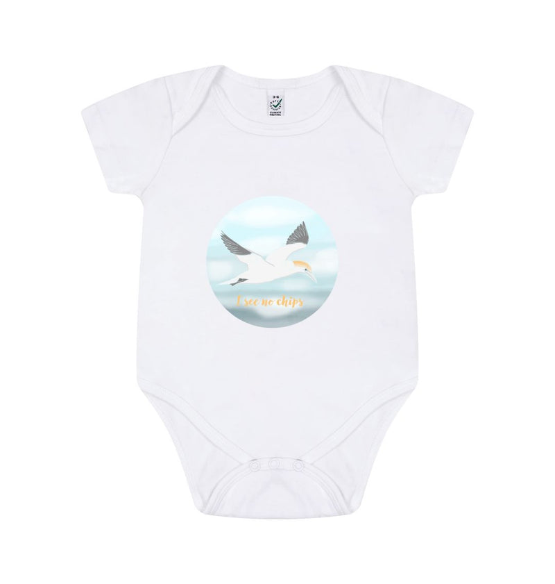 White Gannet - I see no chips Baby Organic Cotton Romper