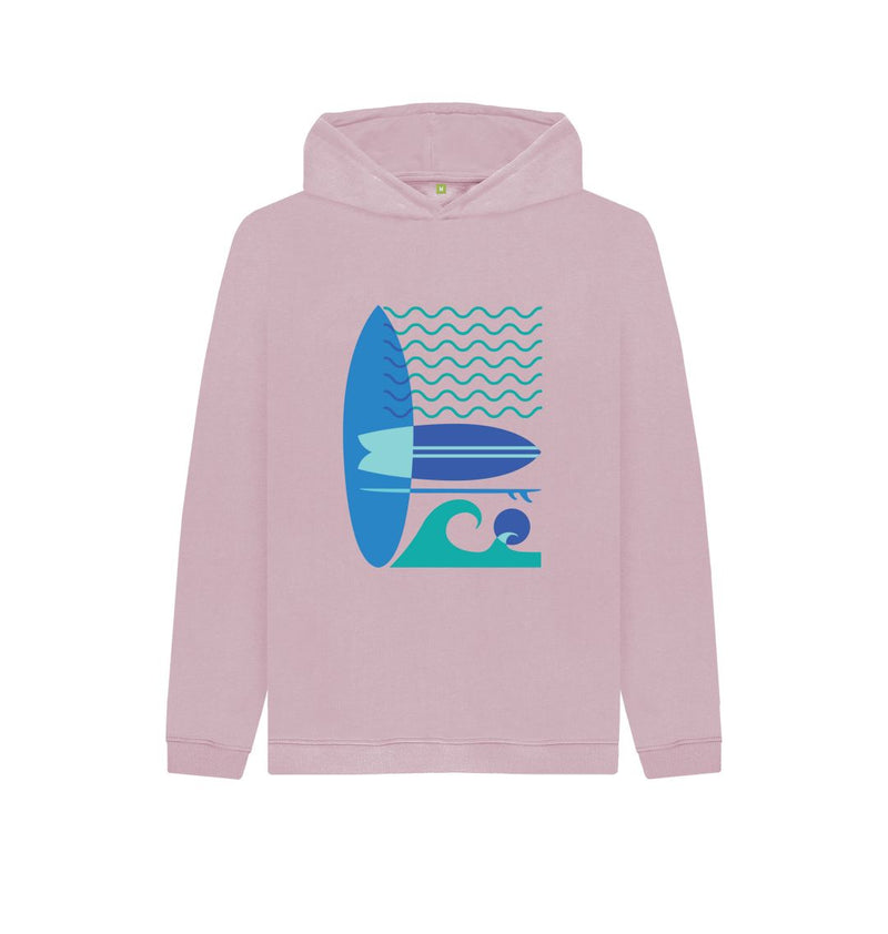 Athletic Grey Sea Surf and Wave Children's Organic Cotton Hoody