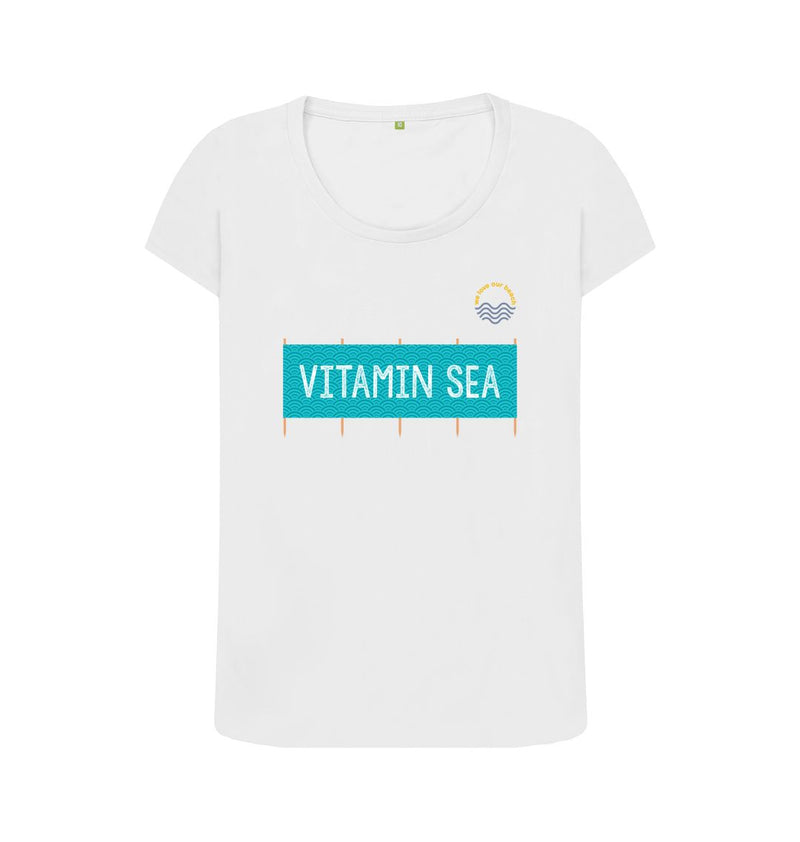 White Vitamin Sea Windbreak Women's Organic Cotton T-shirt