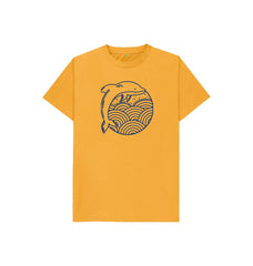 Mustard Dolphin Children's Organic Cotton T-shirt