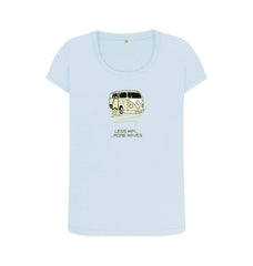 Sky Blue Pastel Green Surf Van Women's Scoop Neck Organic Cotton T-shirt