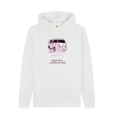 White Pastel Pink Surf Van Organic Cotton Hoody