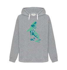 Light Heather Whale Women's Organic Cotton Hoody