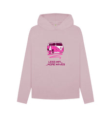 Coral Pink Surf Van Women's Relaxed Fit Organic Cotton Hoody