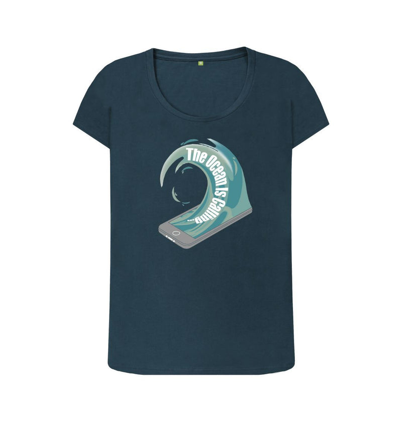 The Ocean is Calling Women's Scoop Neck Organic Cotton T-shirt