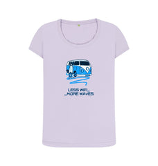 Sky Blue Coral Blue Surf Van Women's Scoop Neck Organic Cotton T-shirt