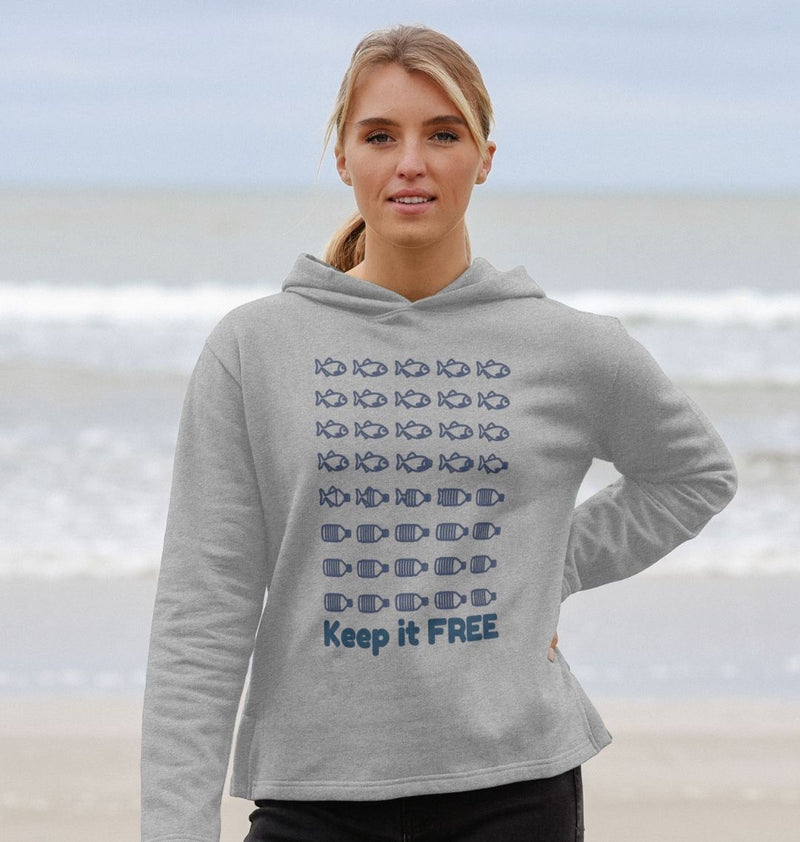 Athletic Grey Keep it FREE Relaxed Fit Women's Organic Cotton Hoody