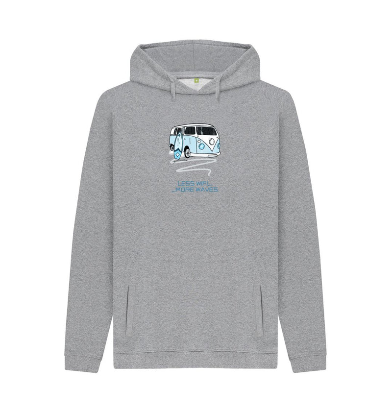 White Pastel Blue Surf Van Organic Cotton Hoody