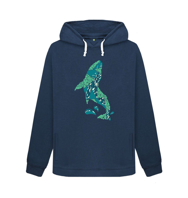 Light Heather Whale Women's Organic Cotton Hoody