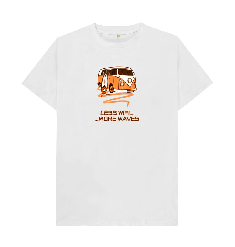 White Coral Orange Surf Van Organic Cotton T-shirt