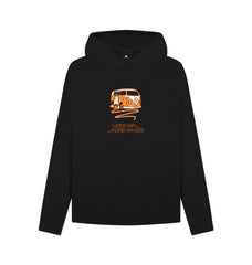 Black Coral Orange Surf Van Women's Relaxed Fit Organic Cotton Hoody