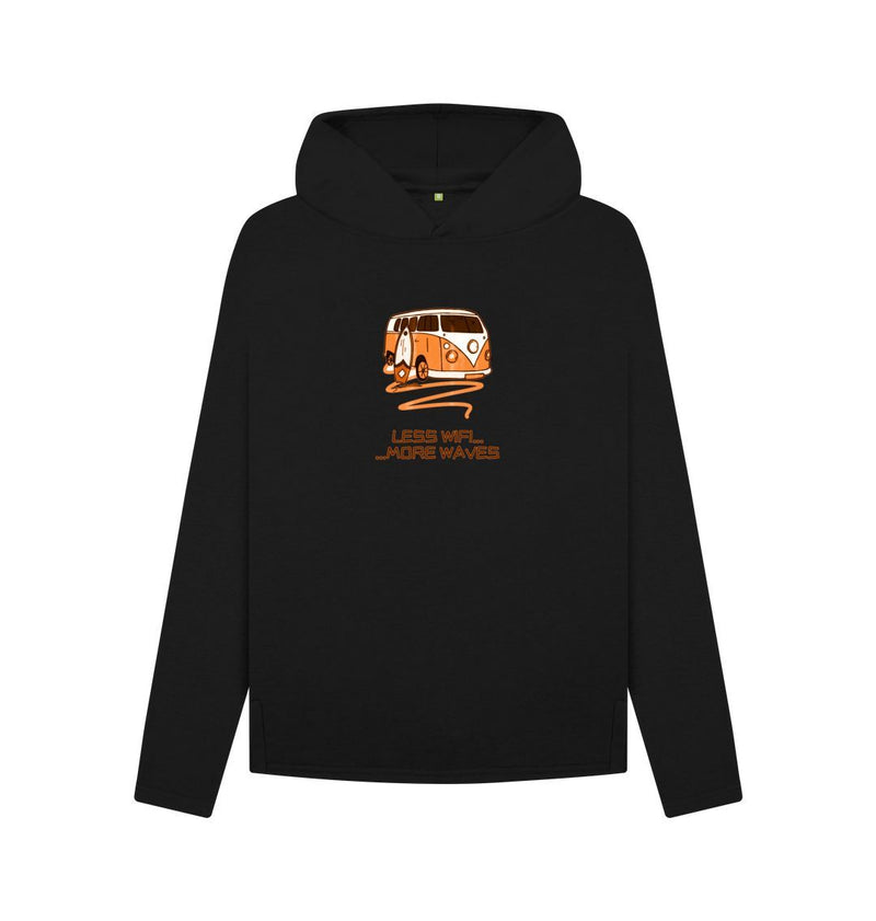 Black Coral Orange Surf Van Women's Relaxed Fit Organic Cotton Hoody