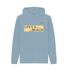 Light Heather Life's a Beach Windbreak Organic Cotton Hoody