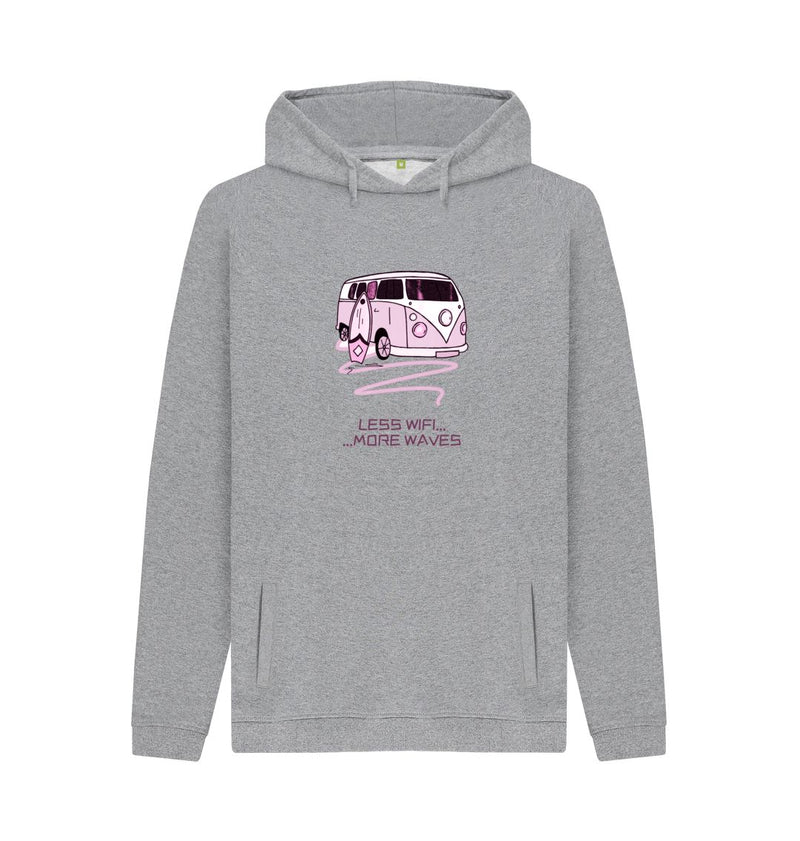 White Pastel Pink Surf Van Organic Cotton Hoody